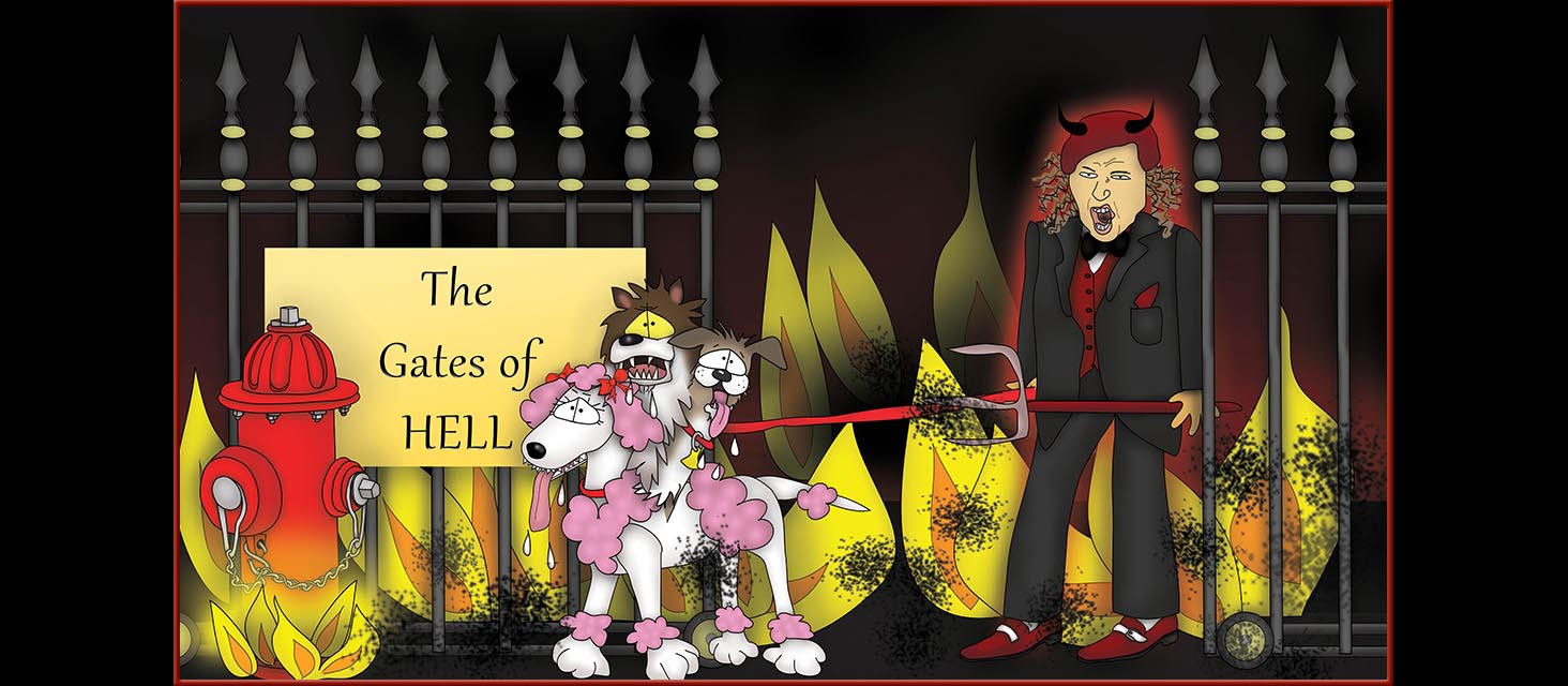 Cerebrus the 3-headed dog - The Bizzy Buddies Snail's Pace Productions Vuja Day Artist Author Comedy