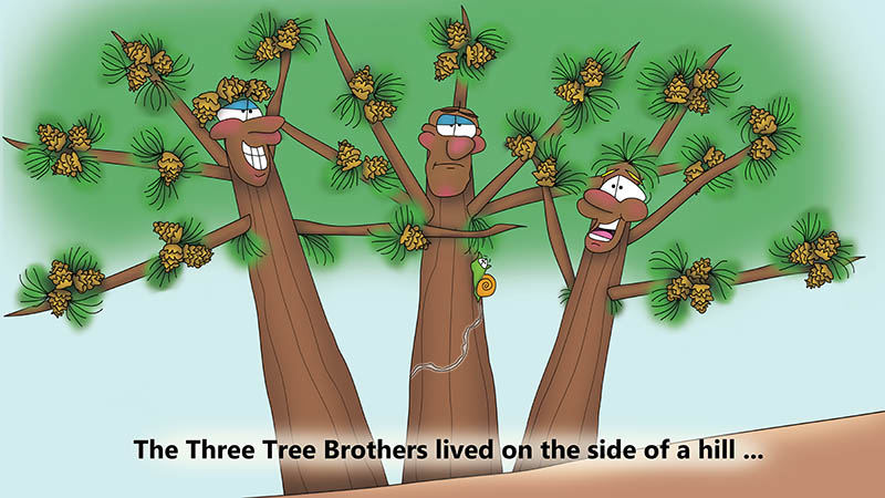 Bizzy Buddies - The Three Tree Brothers - multi lingual childrens stories english french italian spanish german portuguese