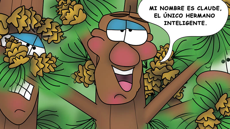 Bizzy Buddies - Los Tres Hermanos Arbol Historia ilustrada humorística