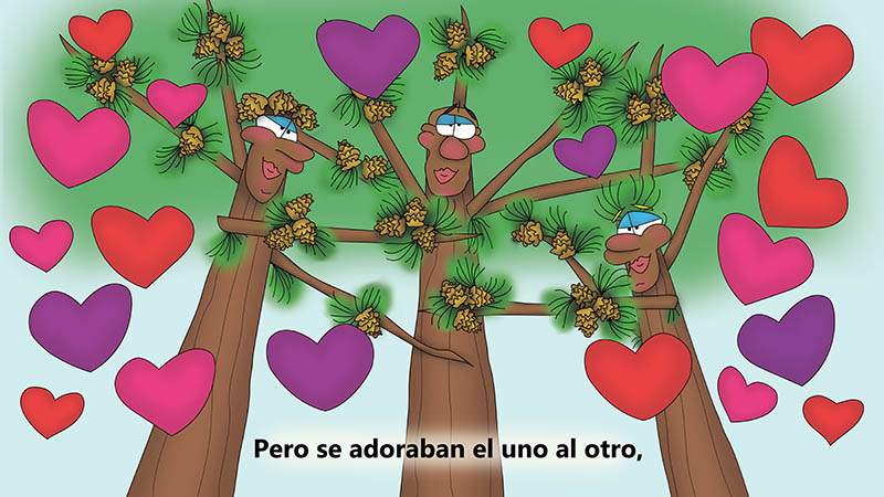 Bizzy Buddies - Los Tres Hermanos Arbol Historia ilustrada humorística