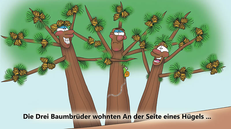 Bizzy Buddies - Die Drei Baumbruder humorvolle illustrierte Geschichte