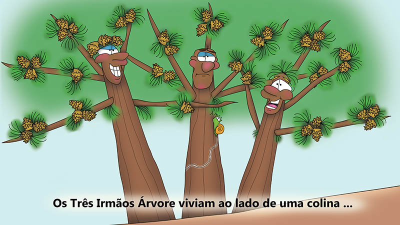 Bizzy Buddies - Os Tres Irmaos da Arvore historia ilustrada bem-humorada