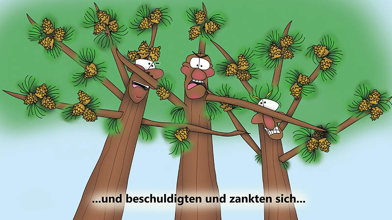 Bizzy Buddies - Die Drei Baumbruder humorvolle illustrierte Geschichte