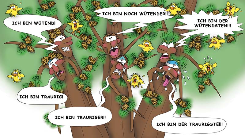 Bizzy Buddies - Die Drei Baumbruder humorvolle illustrierte Geschichte