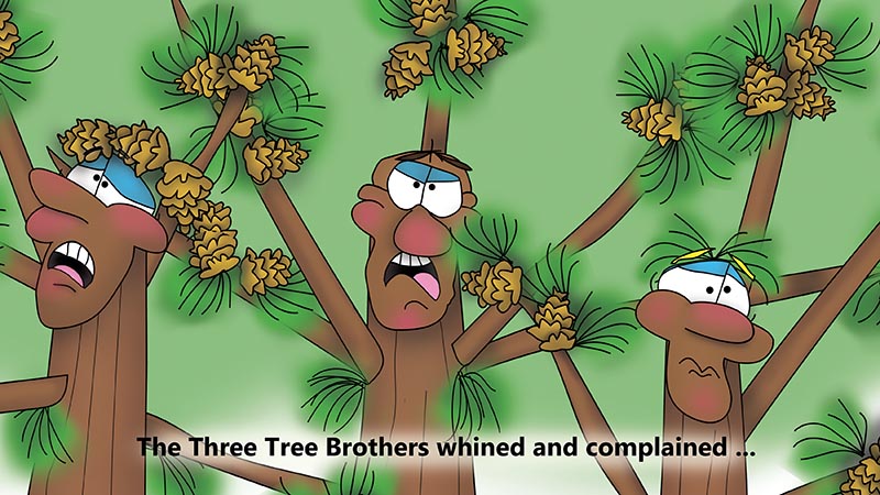 Bizzy Buddies - The Three Tree Brothers - multi lingual childrens stories english french italian spanish german portuguese