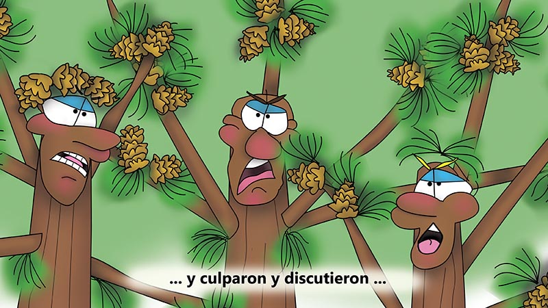Bizzy Buddies - Los Tres Hermanos Arbol Historia ilustrada humorística
