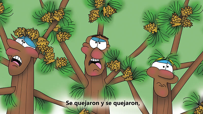 Bizzy Buddies - Los Tres Hermanos Arbol Historia ilustrada humorística