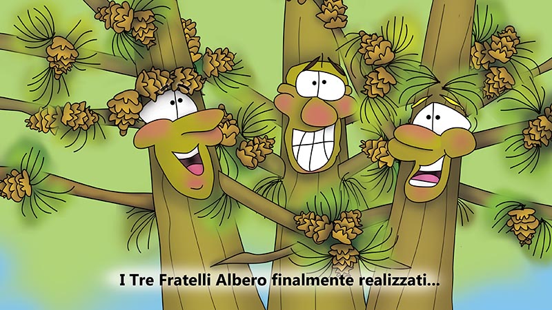 Bizzy Buddies - I Tre Fratelli Albero Storia illustrata umoristica