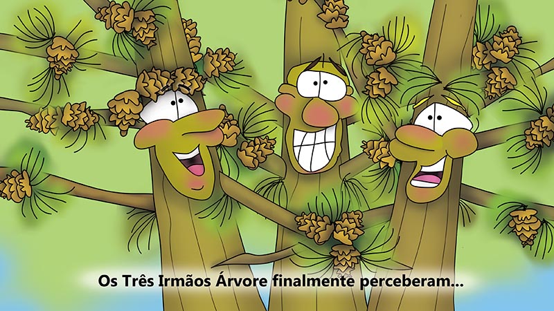The Bizzy Buddies - Os Tres Irmaos da Arvore historia ilustrada bem-humorada