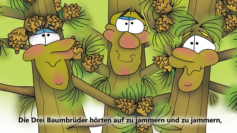 Bizzy Buddies - Die Drei Baumbruder humorvolle illustrierte Geschichte
