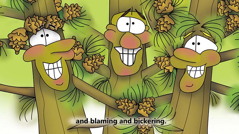 Bizzy Buddies - The Three Tree Brothers - multi lingual childrens stories english french italian spanish german portuguese
