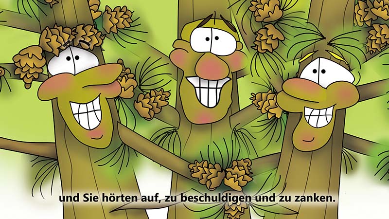 Bizzy Buddies - Die Drei Baumbruder humorvolle illustrierte Geschichte