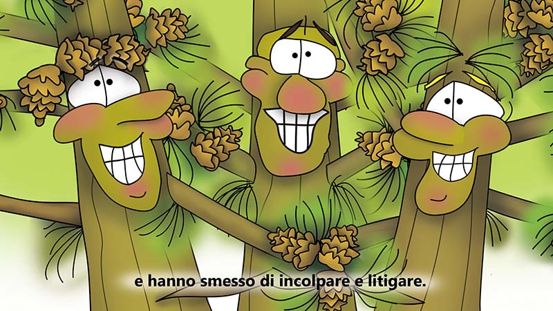 Bizzy Buddies - I Tre Fratelli Albero Storia illustrata umoristica