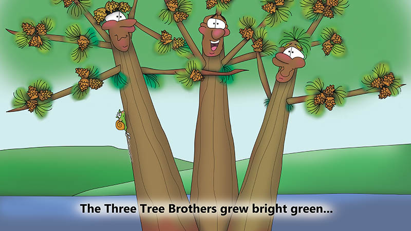 Bizzy Buddies - The Three Tree Brothers - multi lingual childrens stories english french italian spanish german portuguese