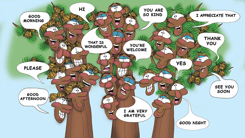 Bizzy Buddies - The Three Tree Brothers - multi lingual childrens stories english french italian spanish german portuguese