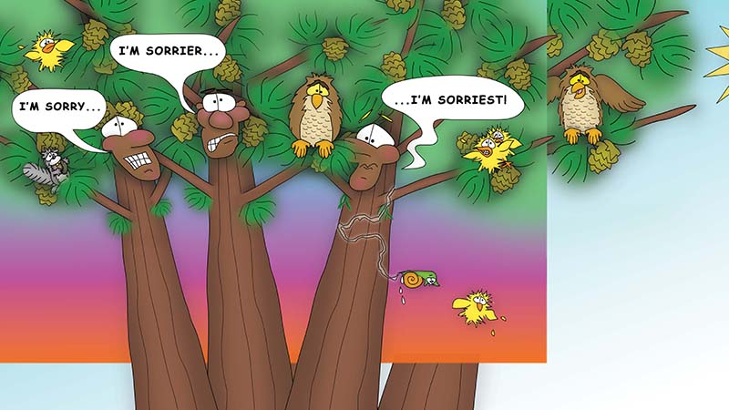 Bizzy Buddies - The Three Tree Brothers - multi lingual childrens stories english french italian spanish german portuguese
