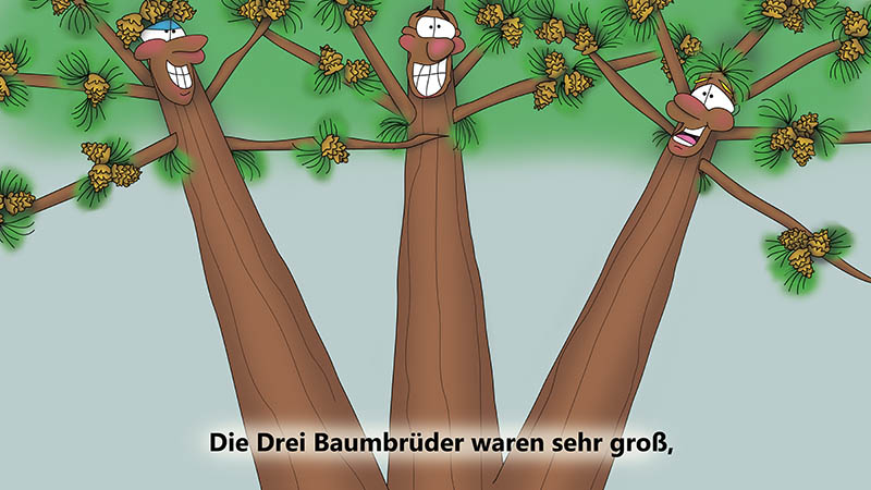 Bizzy Buddies - Die Drei Baumbruder humorvolle illustrierte Geschichte