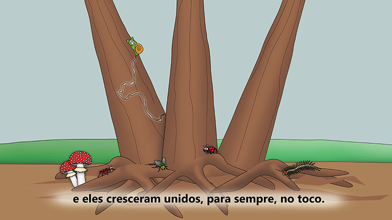 Bizzy Buddies - Os Tres Irmaos da Arvore historia ilustrada bem-humorada