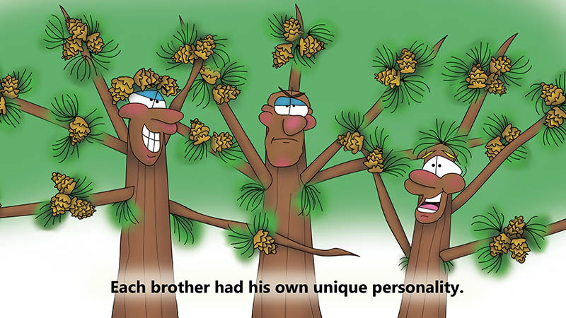 Bizzy Buddies - The Three Tree Brothers - multi lingual childrens stories english french italian spanish german portuguese