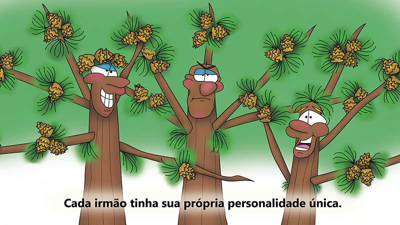 Bizzy Buddies - Os Tres Irmaos da Arvore historia ilustrada bem-humorada