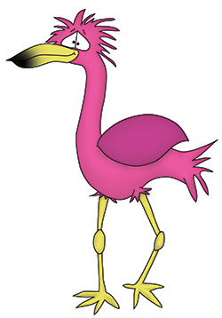 Flamingo Bird Cartoon Characters Bizzy Buddies