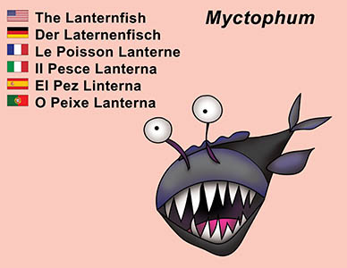 Bizzy Buddies Lanternfish cartoon character