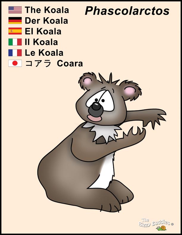 Bizzy Buddies - Koala cartoon character Lorraine Day