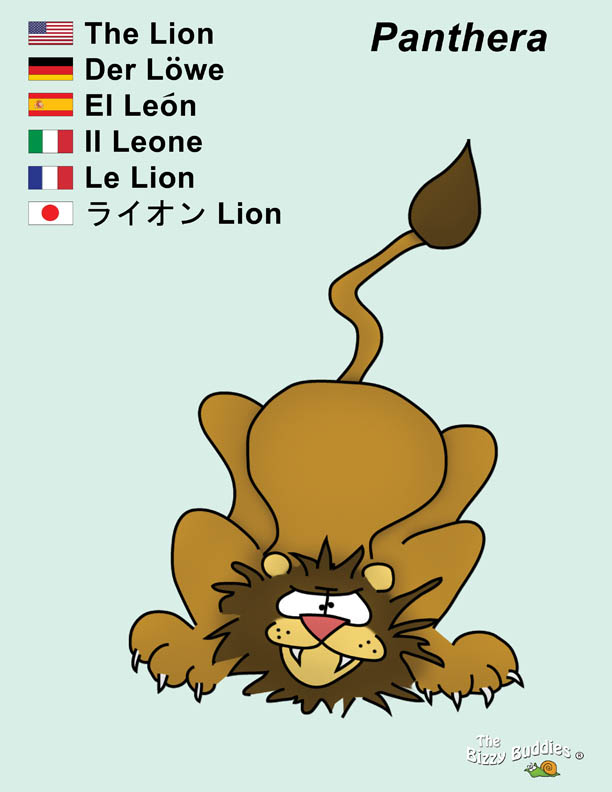 Bizzy Buddies - Lion cartoon character Lorraine Day