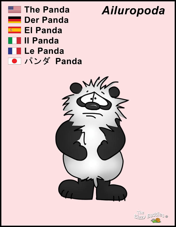 Bizzy Buddies - Panda Bear cartoon character Lorraine Day
