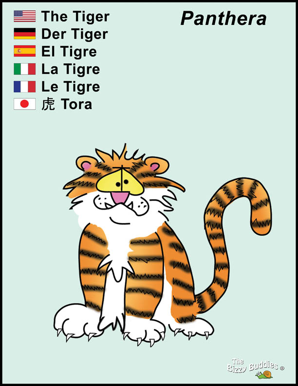 Bizzy Buddies - Tiger cartoon character Lorraine Day